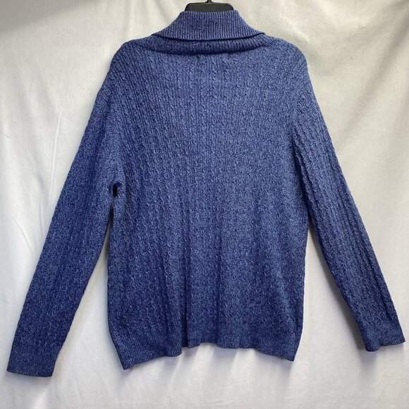 Karen Scott Knitted Braid Split Cowl Neck Long Sleeve Sweater Women XL Blue Used - Picture 5 of 16